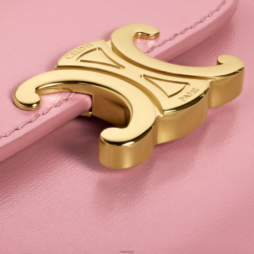 CELINE kvinner liten lommebok triomf i skinnende kalveskinn V0PT6412 tilbehør rose