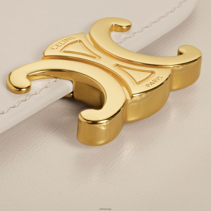 CELINE kvinner liten lommebok triomf i skinnende kalveskinn V0PT6415 tilbehør lett stein