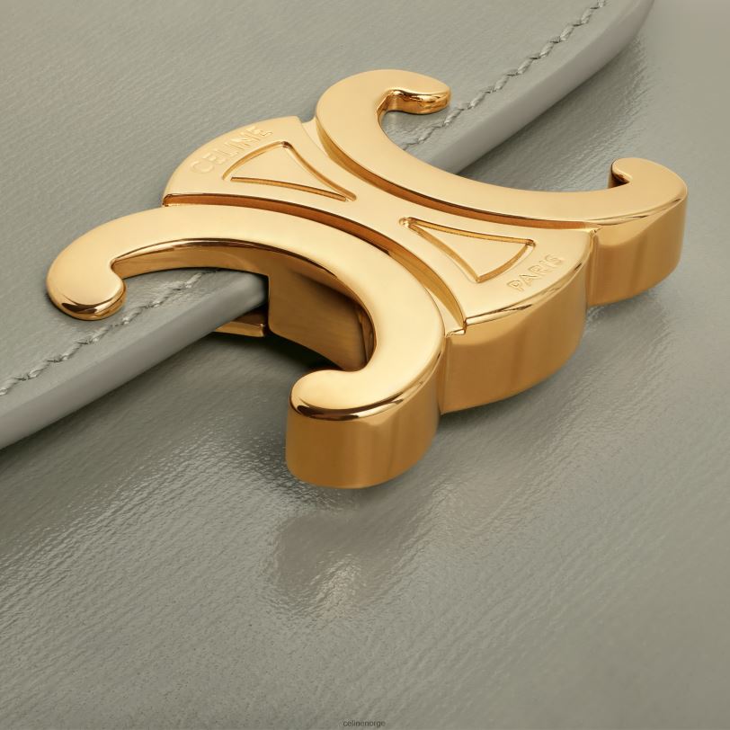 CELINE kvinner liten lommebok triomf i skinnende kalveskinn V0PT6456 tilbehør grønn leire