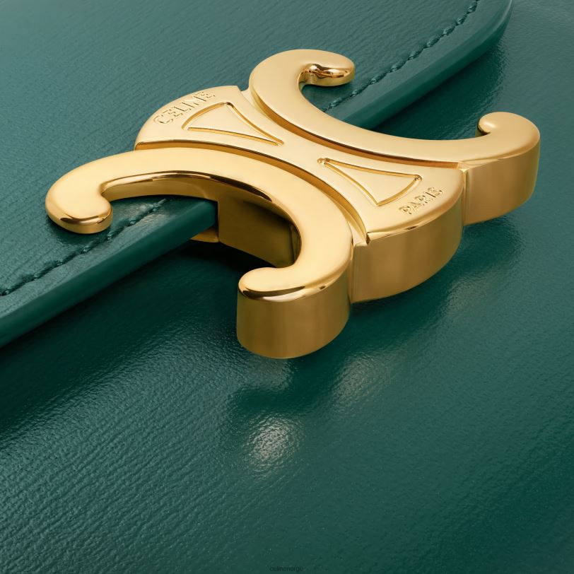 CELINE kvinner liten lommebok triomf i skinnende kalveskinn V0PT6458 tilbehør amazone