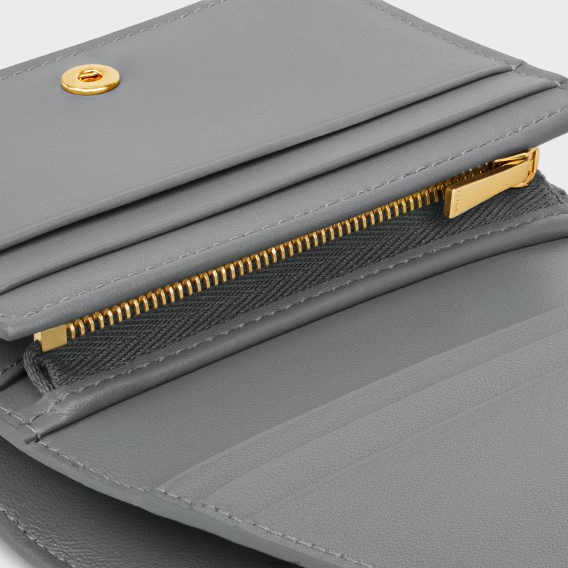 CELINE kvinner triomphe kompakt lommebok i skinnende kalveskinn V0PT6405 tilbehør sink