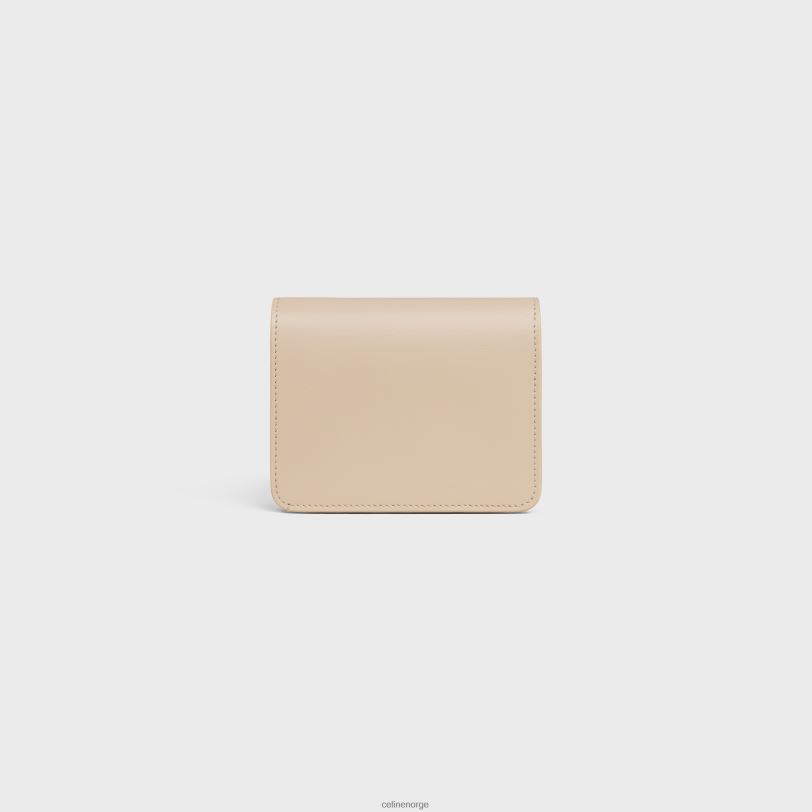 CELINE kvinner triomphe kompakt lommebok i skinnende kalveskinn V0PT6446 tilbehør naken