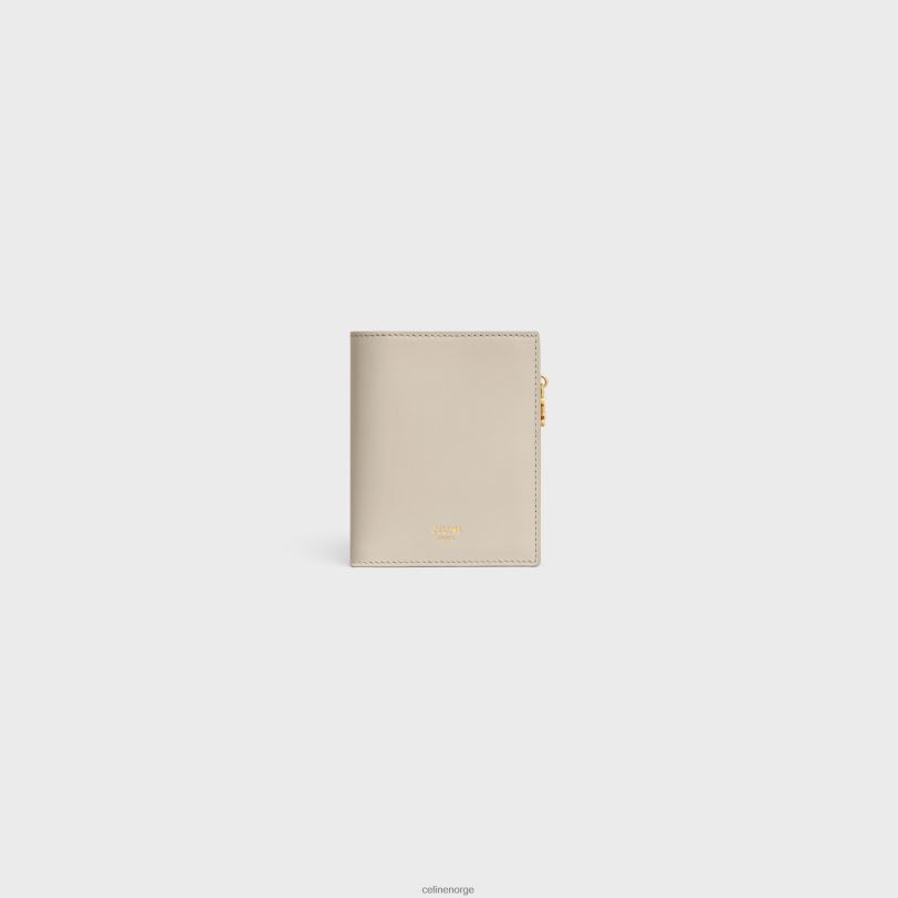 CELINE kvinner triomphe kompakt lommebok triomphe charms i skinnende kalveskinn V0PT6421 tilbehør lett stein