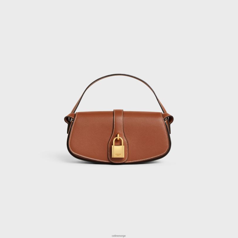 CELINE kvinner clutch på stropptabou i glatt kalveskinn V0PT6397 tilbehør tan