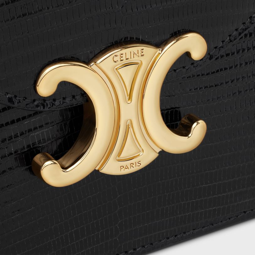 CELINE kvinner lommebok på kjede margo i øgle V0PT6359 tilbehør svart