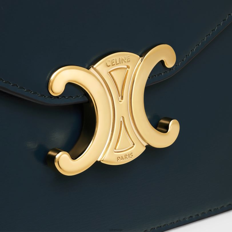 CELINE kvinner lommebok på kjede margo i skinnende kalveskinn V0PT6314 tilbehør marineblå