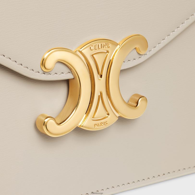 CELINE kvinner lommebok på kjede margo i skinnende kalveskinn V0PT6318 tilbehør lett stein