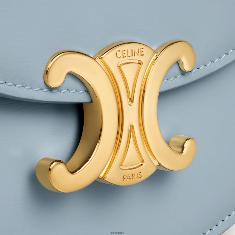 CELINE kvinner mini besace clea i skinnende kalveskinn V0PT6322 tilbehør lyseblå