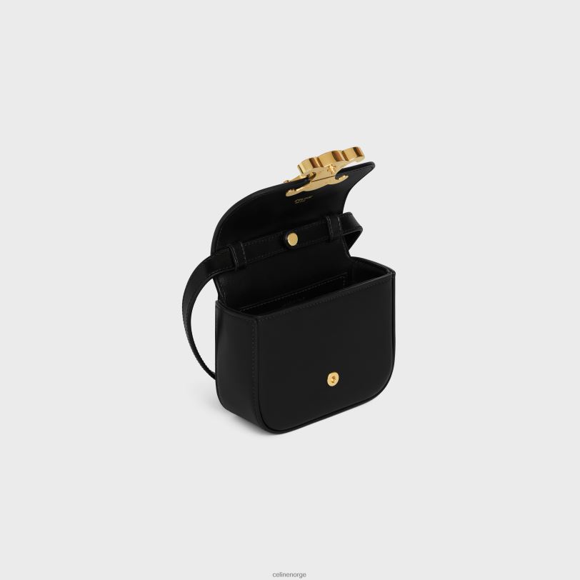 CELINE kvinner mini claude i skinnende kalveskinn V0PT6369 tilbehør svart