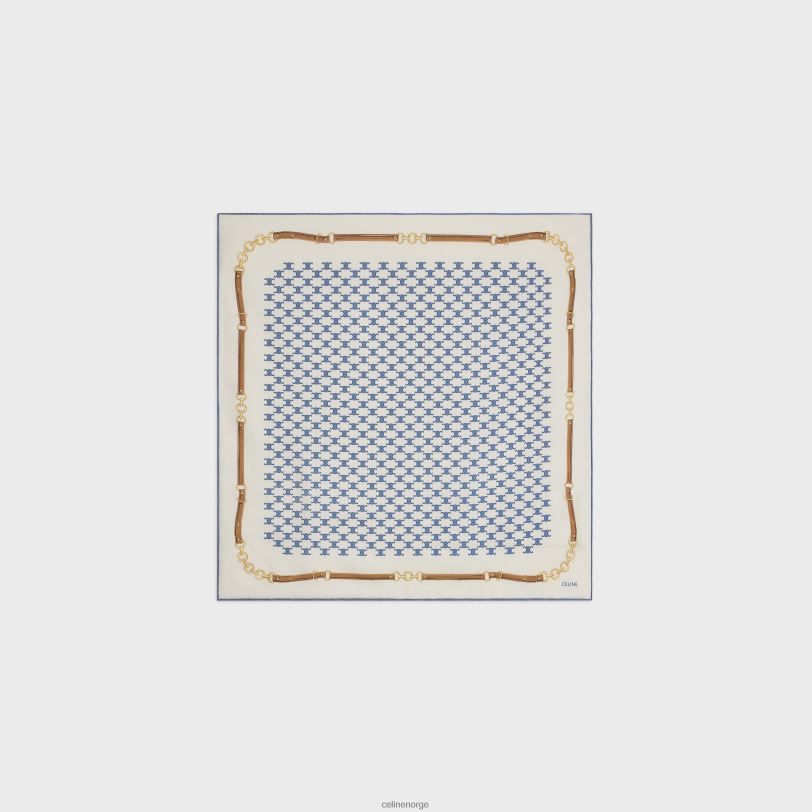 CELINE kvinner Heritage bandana i silke twill V0PT61217 tilbehør denim
