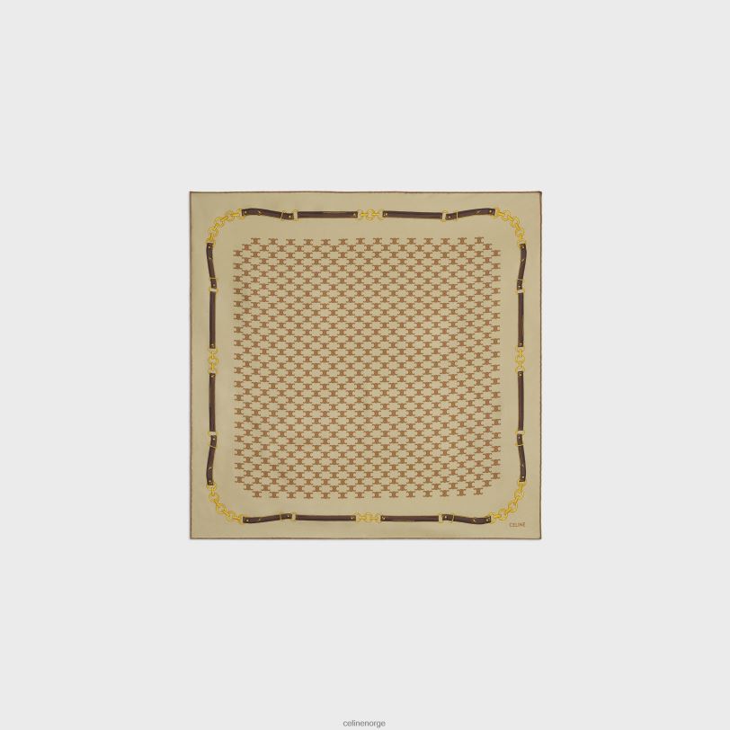 CELINE kvinner bandana i arv silke twill V0PT61216 tilbehør beige