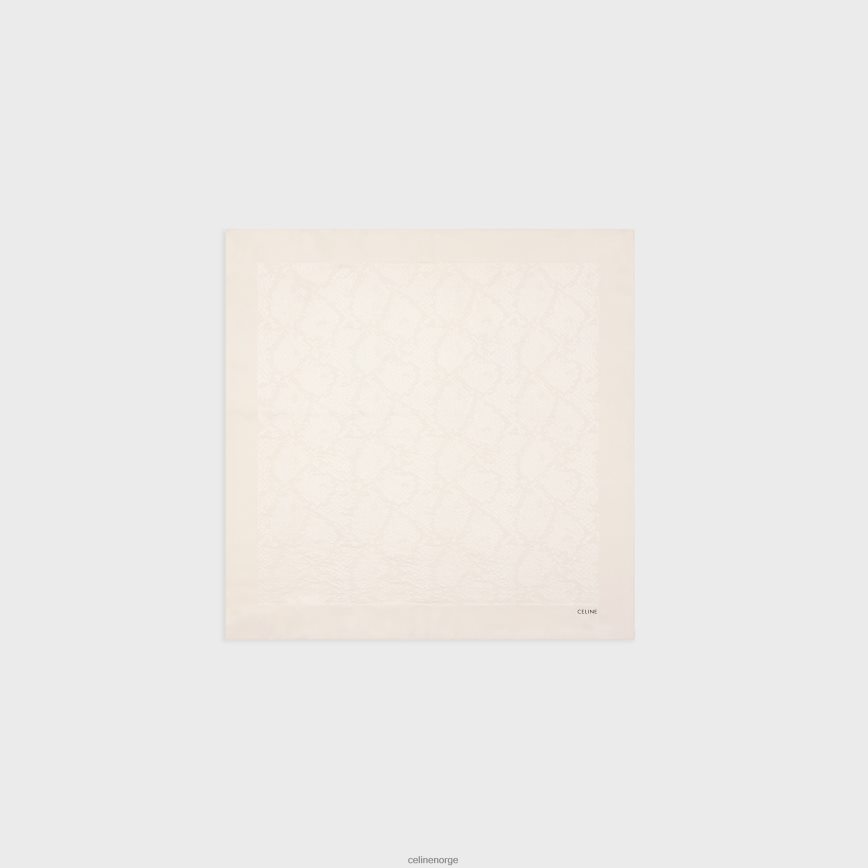 CELINE kvinner bandana i silkejacquard vanilje tilbehør TZLR6J2264