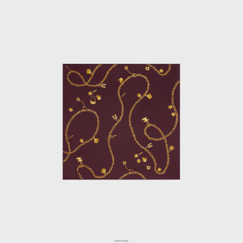 CELINE kvinner bandana i silketwill V0PT61209 tilbehør bordeaux