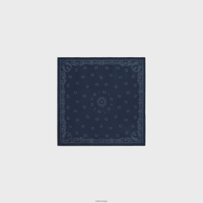 CELINE kvinner bandana i silketwill V0PT61211 tilbehør marine/krem