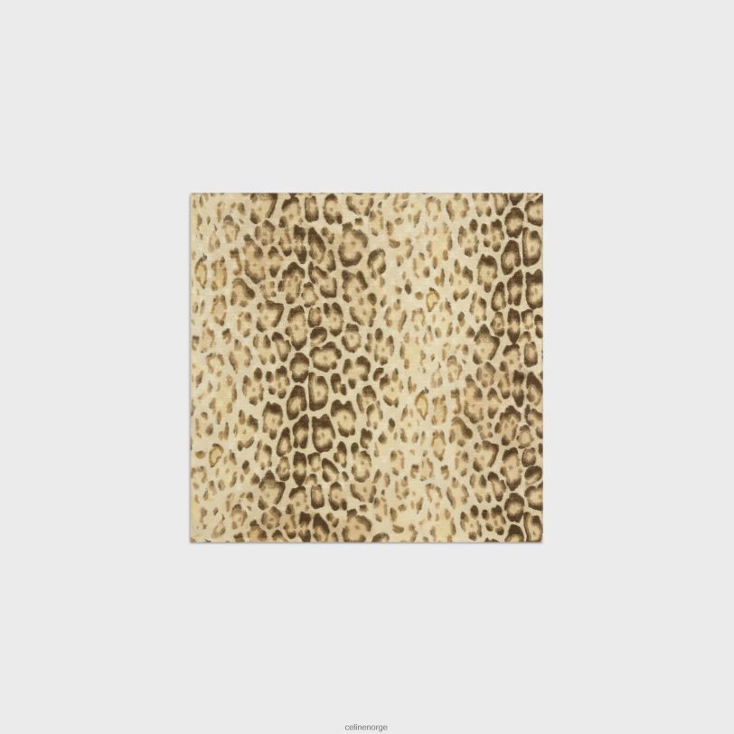CELINE kvinner bandana i triomphe silke jacquard V0PT61218 tilbehør leopard