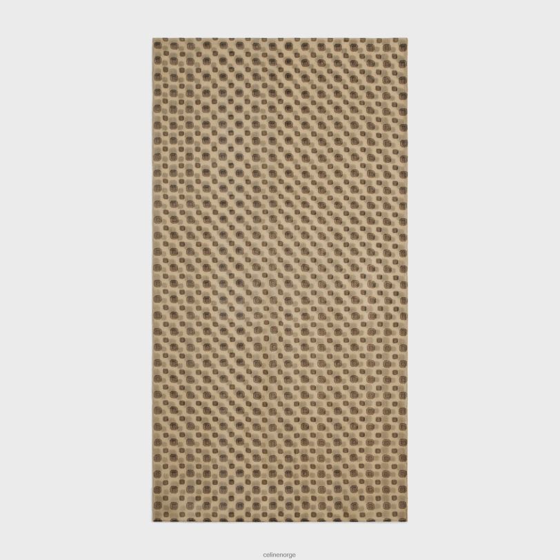 CELINE kvinner stjal i biscotto-trykk kashmirmuslin V0PT61201 tilbehør beige