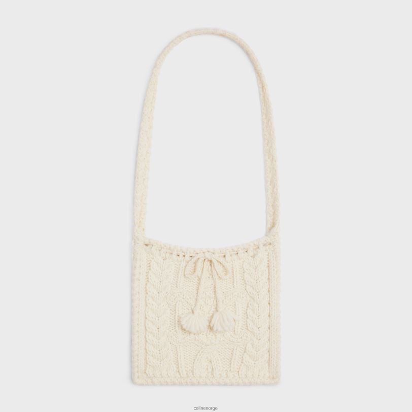 CELINE kvinner veske i triomphe aran mohairull V0PT61190 tilbehør off white