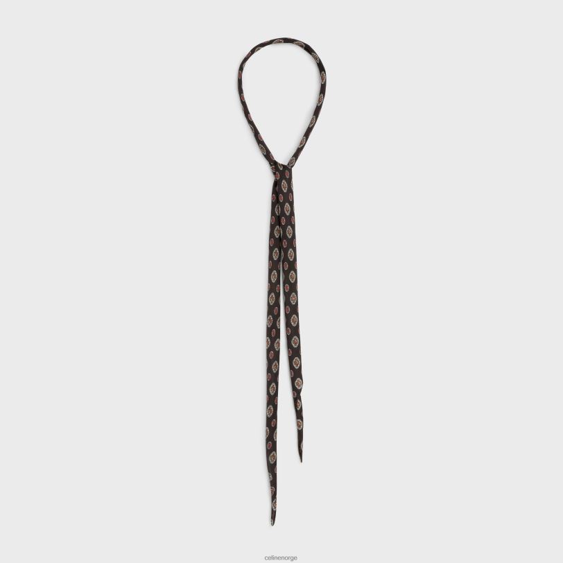 CELINE kvinner tynt skjerf biscotto silke charmeuse V0PT61221 tilbehør brun