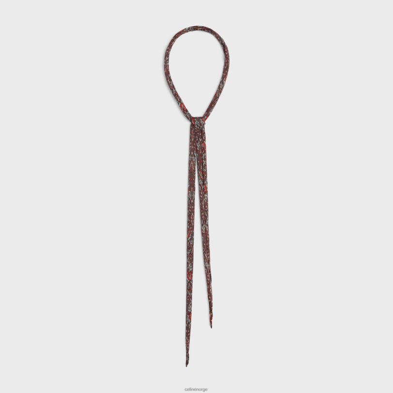 CELINE kvinner tynt skjerf cashmere silke charmeuse V0PT61222 tilbehør brun/burgunder