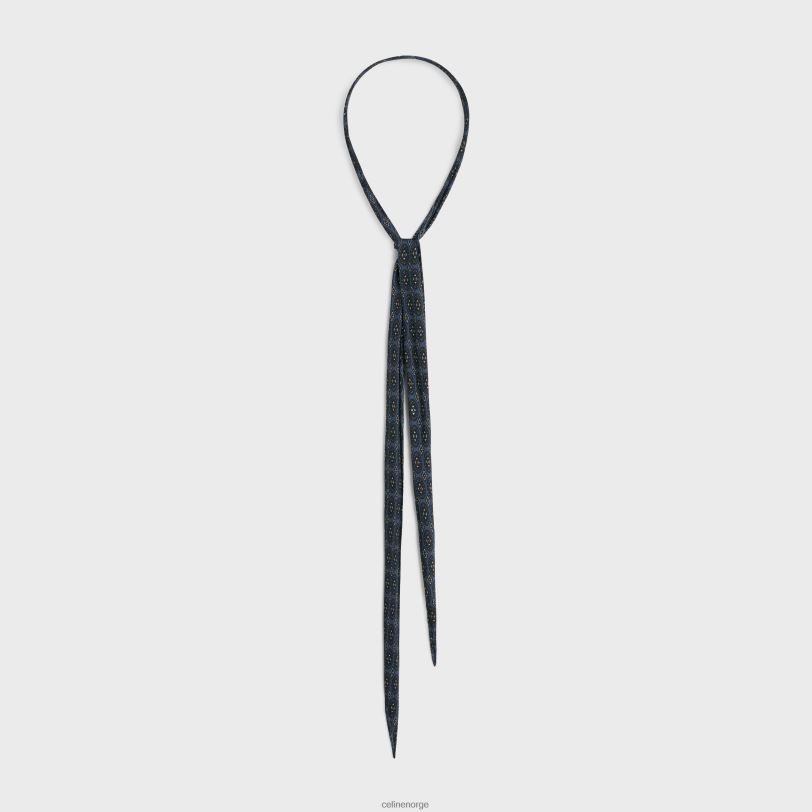 CELINE kvinner tynt skjerf i barokk silke charmeuse V0PT61220 tilbehør blå denim