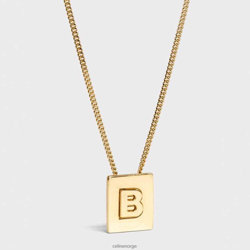 CELINE kvinner alfabet b-kjede i messing med finish V0PT61325 tilbehør gull