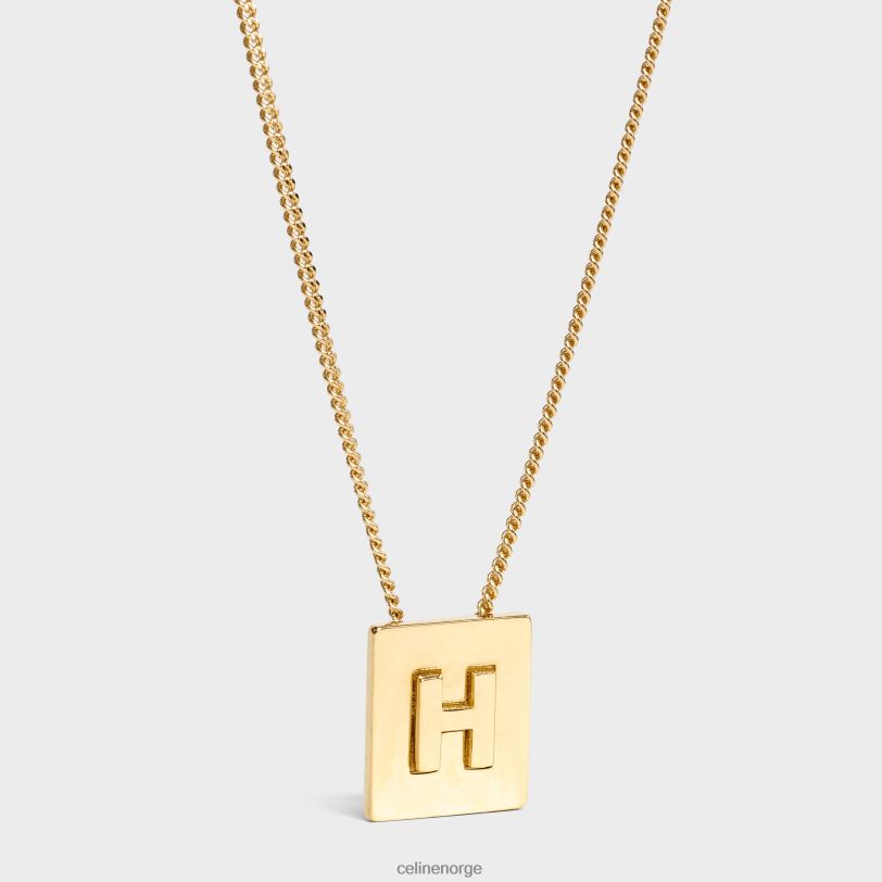 CELINE kvinner alfabet h-kjede i messing med finish V0PT61331 tilbehør gull