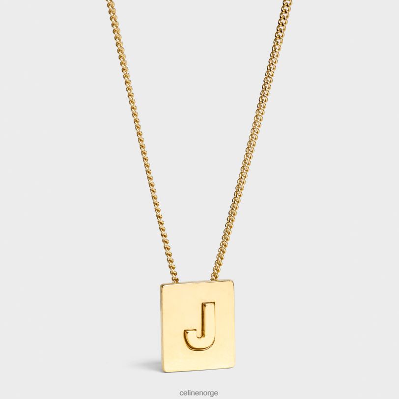 CELINE kvinner alfabet j-kjede i messing med finish V0PT61333 tilbehør gull