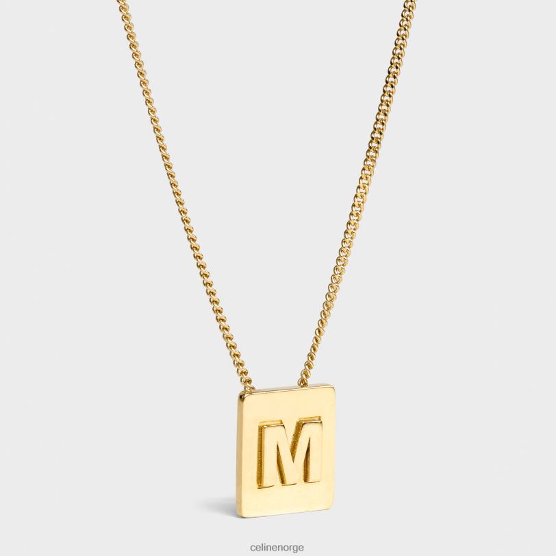 CELINE kvinner alfabet m halskjede i messing med finish V0PT61336 tilbehør gull