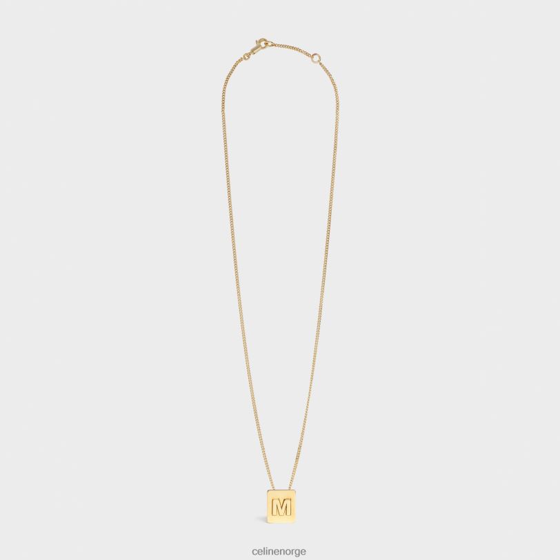 CELINE kvinner alfabet m halskjede i messing med finish V0PT61336 tilbehør gull
