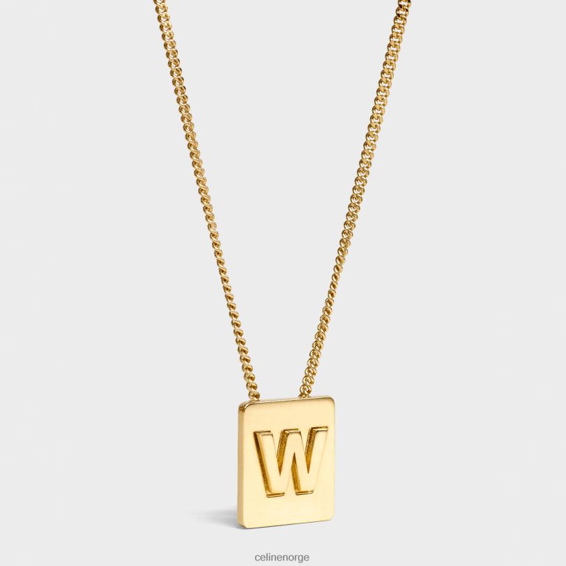 CELINE kvinner alfabet m halskjede i messing med finish V0PT61346 tilbehør gull
