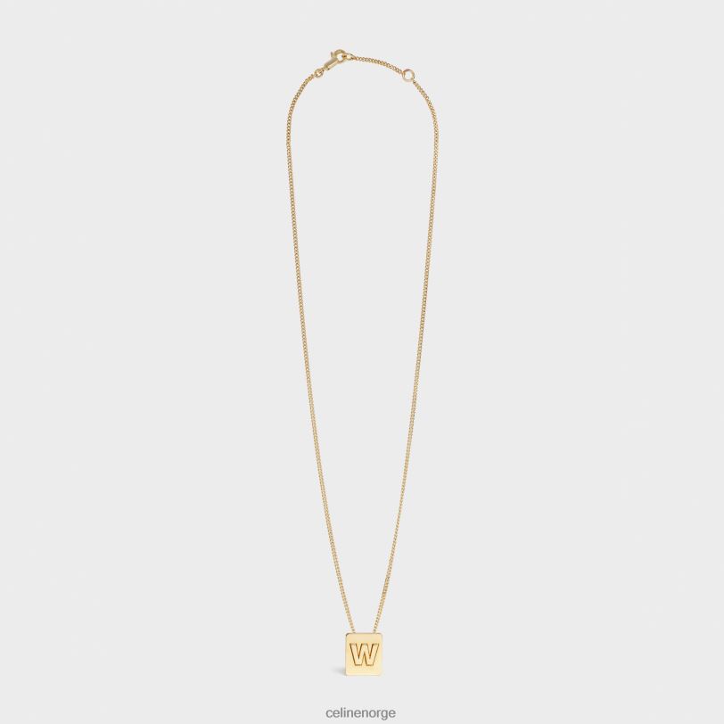 CELINE kvinner alfabet m halskjede i messing med finish V0PT61346 tilbehør gull
