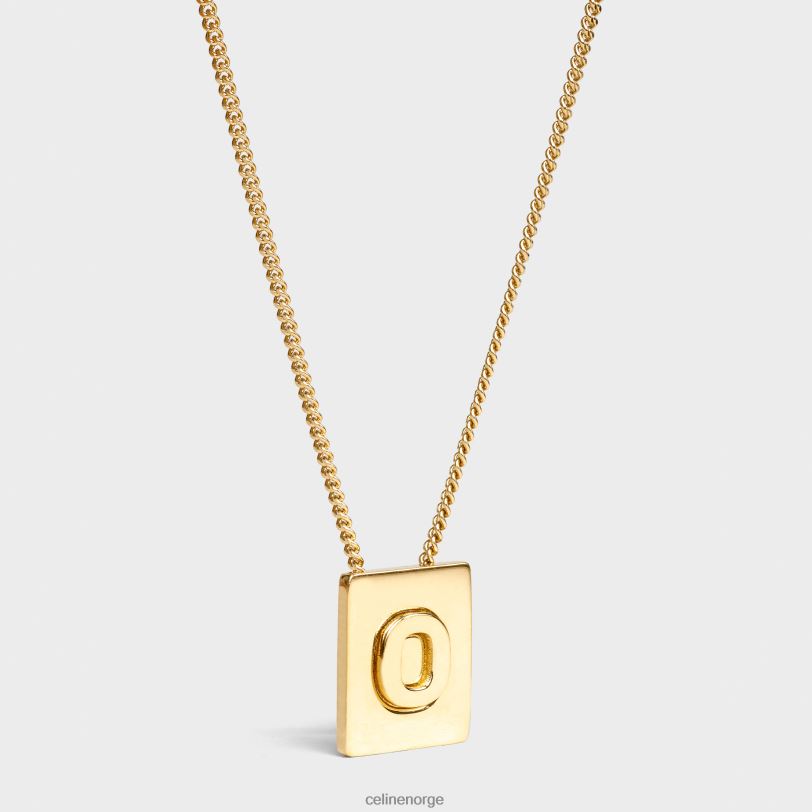 CELINE kvinner alfabet o halskjede i messing med finish V0PT61338 tilbehør gull