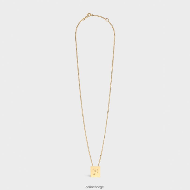 CELINE kvinner alfabet p-kjede i messing med finish V0PT61339 tilbehør gull