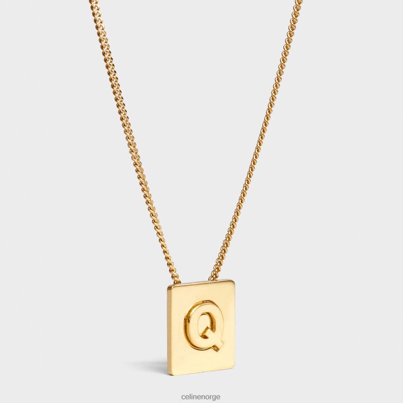 CELINE kvinner alfabet q halskjede i messing med finish V0PT61340 tilbehør gull