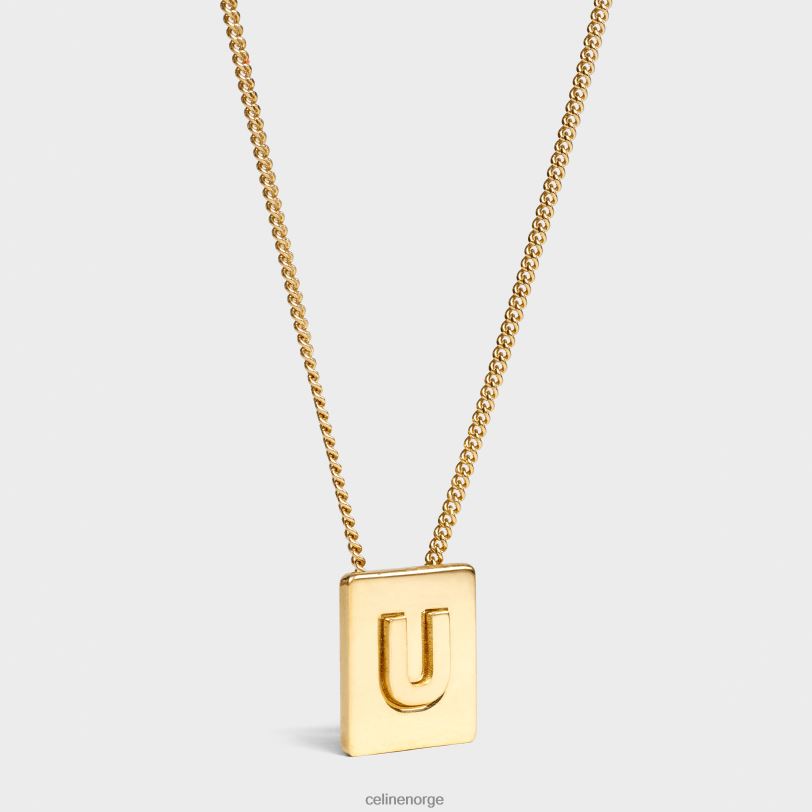 CELINE kvinner alfabet u-kjede i messing med finish V0PT61344 tilbehør gull