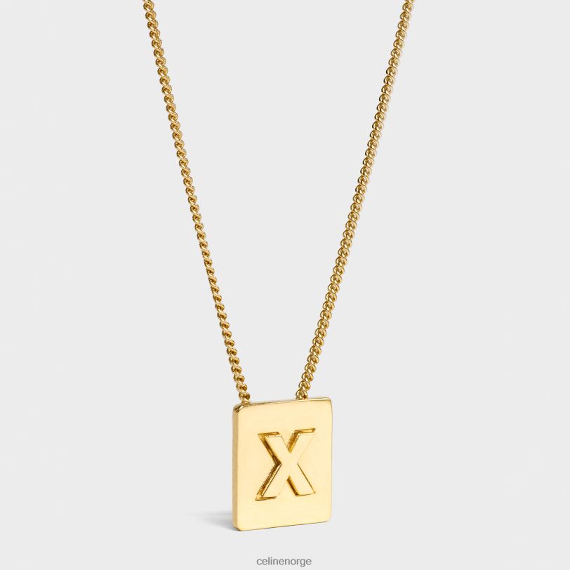 CELINE kvinner alfabet x halskjede i messing med finish V0PT61347 tilbehør gull