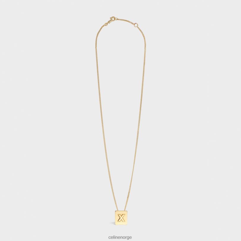 CELINE kvinner alfabet x halskjede i messing med finish V0PT61347 tilbehør gull