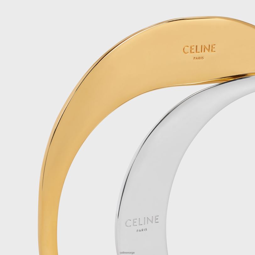 CELINE kvinner danner abstraites sett med 2 mansjetter i messing med gull- og rhodiumfinish V0PT61372 tilbehør gull sølv