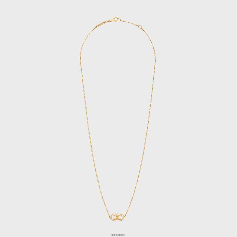 CELINE kvinner maillon triomfkjede i diamanter V0PT61378 tilbehør gult gull og hvitt