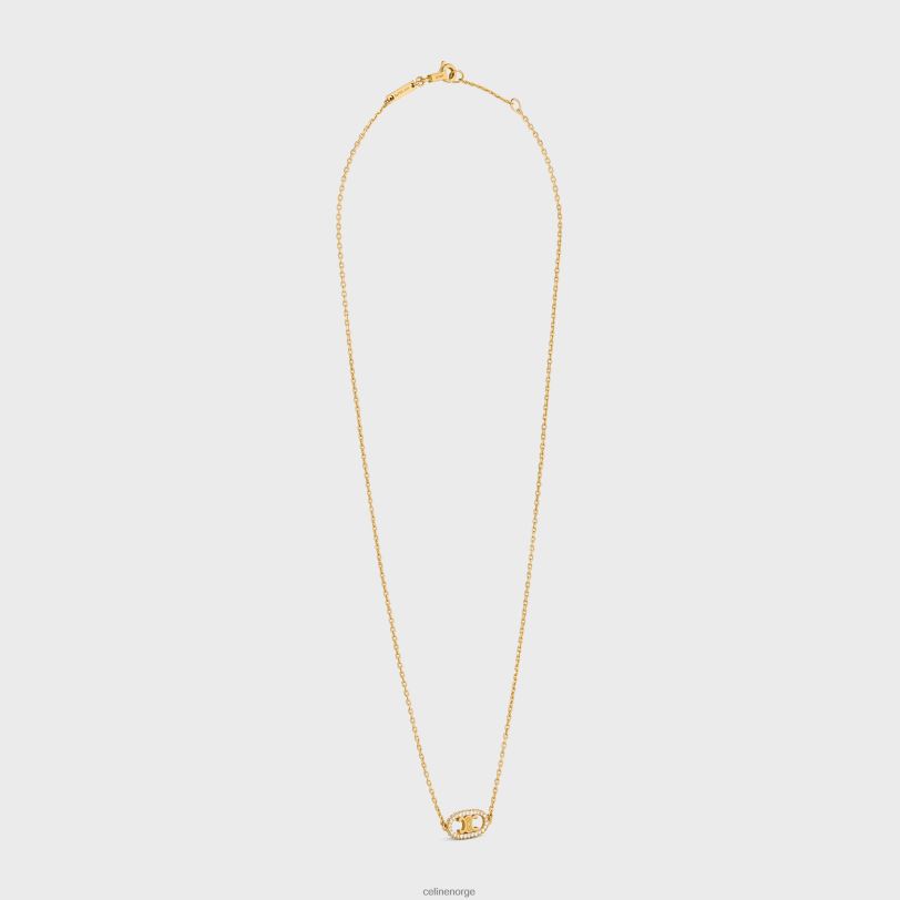 CELINE kvinner maillon triomfkjede i diamanter V0PT61378 tilbehør gult gull og hvitt