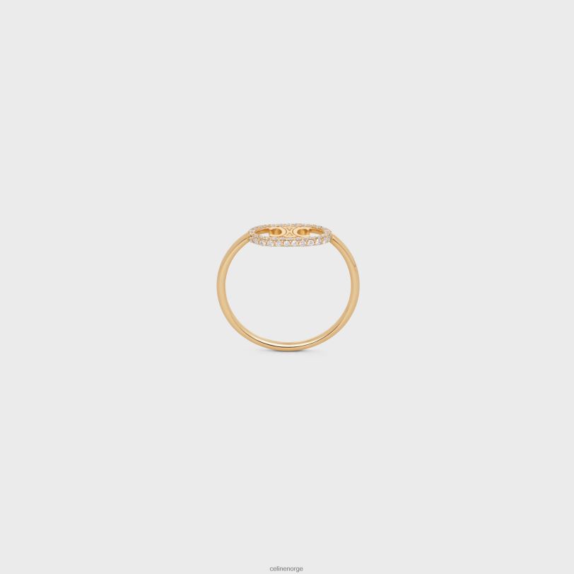 CELINE kvinner maillon triomfring i diamanter V0PT61382 tilbehør gult gull og hvitt