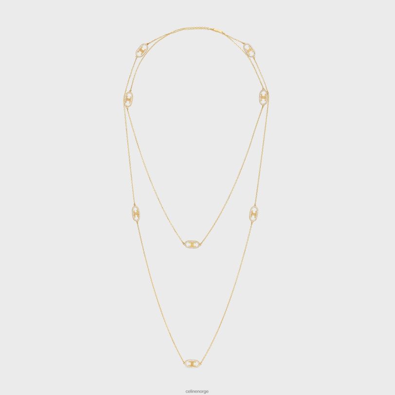 CELINE kvinner maillon triomphe sautoir i diamanter V0PT61389 tilbehør gult gull og hvitt