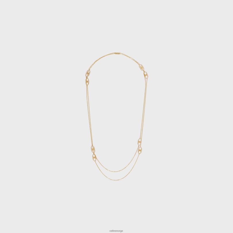 CELINE kvinner maillon triomphe sautoir i diamanter V0PT61389 tilbehør gult gull og hvitt