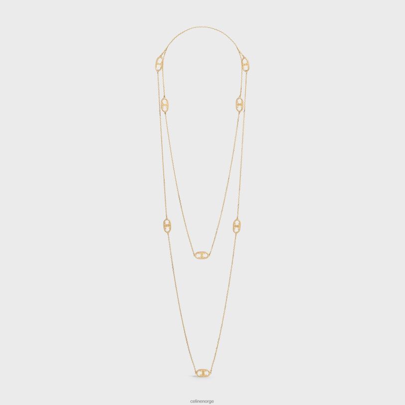 CELINE kvinner maillon triomphe sautoir in V0PT61388 tilbehør gult gull