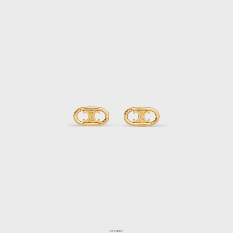 CELINE kvinner maillon triomphe studs inn V0PT61386 tilbehør gult gull