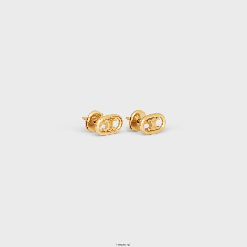 CELINE kvinner maillon triomphe studs inn V0PT61386 tilbehør gult gull