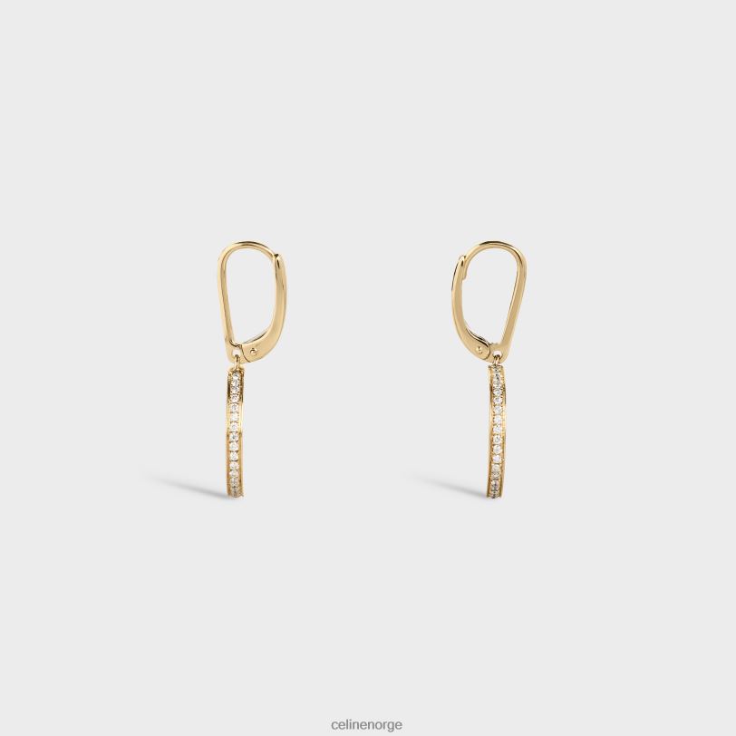 CELINE kvinner medaille øredobber i diamanter V0PT61415 tilbehør gult gull og hvitt