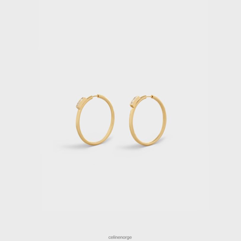 CELINE kvinner systeme store bøyler i diamanter V0PT61424 tilbehør gult gull og hvitt