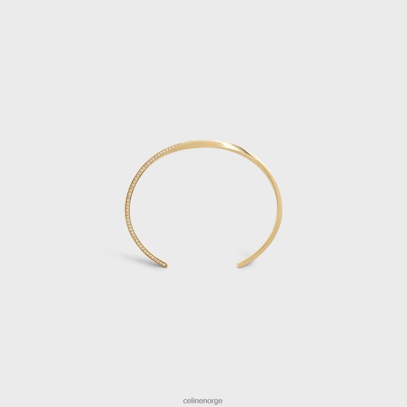 CELINE kvinner torsjonsarmbånd i diamanter V0PT61405 tilbehør gult gull og hvitt