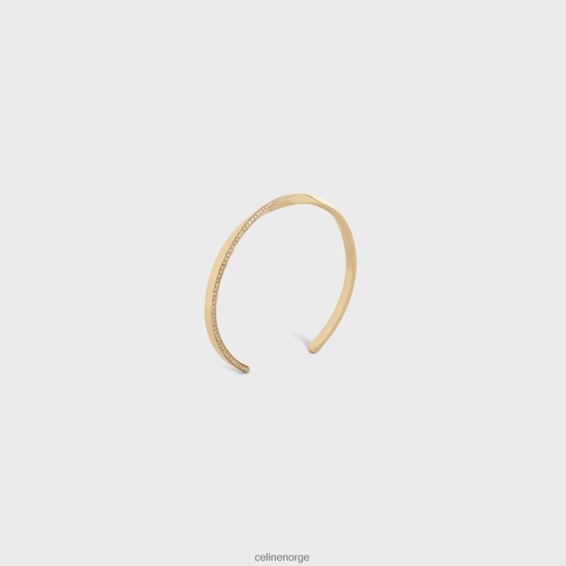 CELINE kvinner torsjonsarmbånd i diamanter V0PT61405 tilbehør gult gull og hvitt